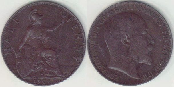 1906 Great Britain Half Penny A008484